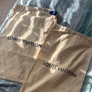 Louis Vuitton Tan Dust Bags with Blue Accent